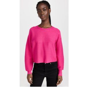 Good American Crew Neck Sweater in Fuchsia